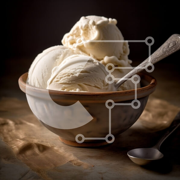 Σετ των 2 Intra Συλλεκτικό Ξύλινο Παζλ Plywood  4mm - Απολαυστική εικόνα παγωτού βανίλιας με σοκολατένια πασπαλίσματα και ένα κουτάλι Σε Ξύλινο Κουτί - Διαστάσεις: 10x10 cm – 25 κομμάτια