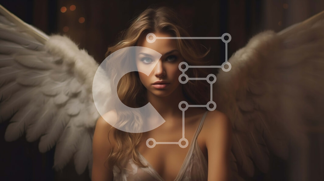 Σετ των 2 Intra Συλλεκτικό Ξύλινο Παζλ Plywood  4mm - Εκπληκτική εικόνα μιας ξανθιάς γυναίκας με φτερά αγγέλου Σε Ξύλινο Κουτί - Διαστάσεις: 10x10 cm – 25 κομμάτια