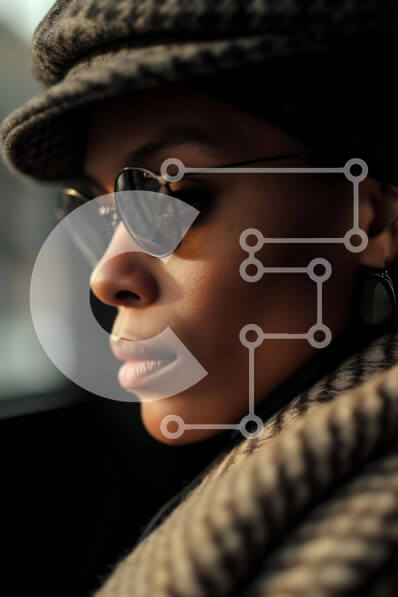 Intra Συλλεκτικό Ξύλινο Παζλ Plywood  4mm - Κομψή γυναίκα με καπέλο και γυαλιά ηλίου Σε Ξύλινο Κουτί - Διαστάσεις Puzzle: 10x10 cm – 25 κομμάτια