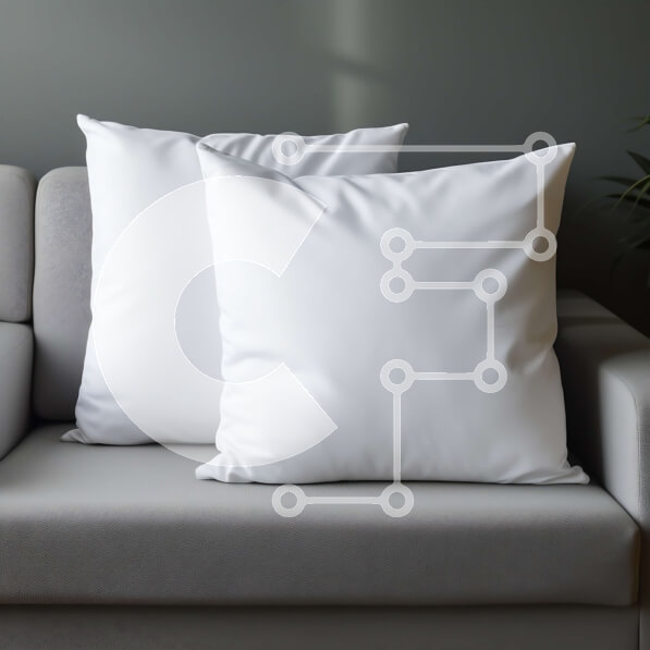 Intra Συλλεκτικό Ξύλινο Παζλ Plywood  4mm - Λευκά μαξιλάρια σε γκρίζο καναπέ στο σαλόνι Σε Ξύλινο Κουτί - Διαστάσεις Puzzle: 10x10 cm – 25 κομμάτια