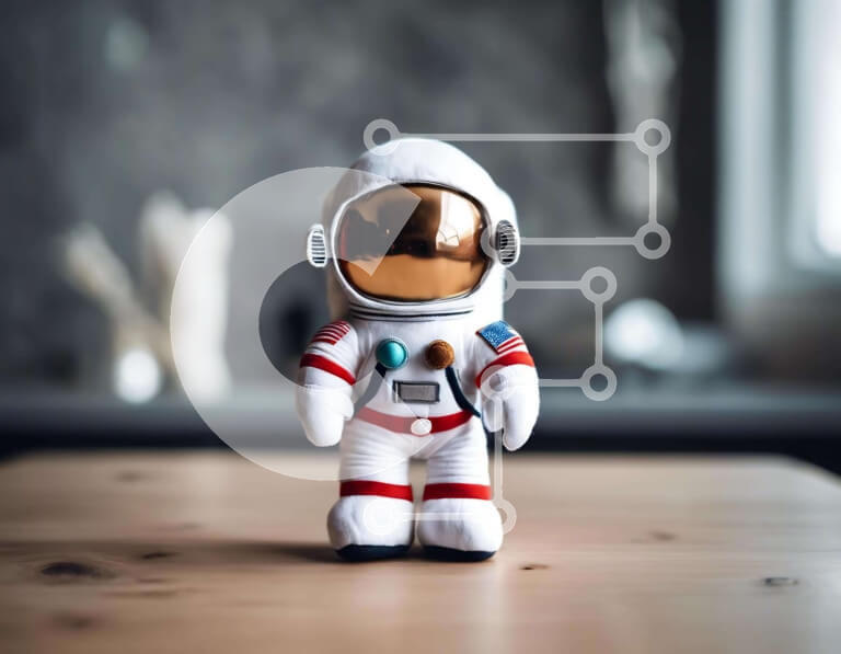 Intra Συλλεκτικό Ξύλινο Παζλ Plywood  4mm - Παιχνίδι αστροναύτης στο τραπέζι με φόντο ανοιχτού χώρου Σε Ξύλινο Κουτί - Διαστάσεις: 10x10 cm – 25 κομμάτια