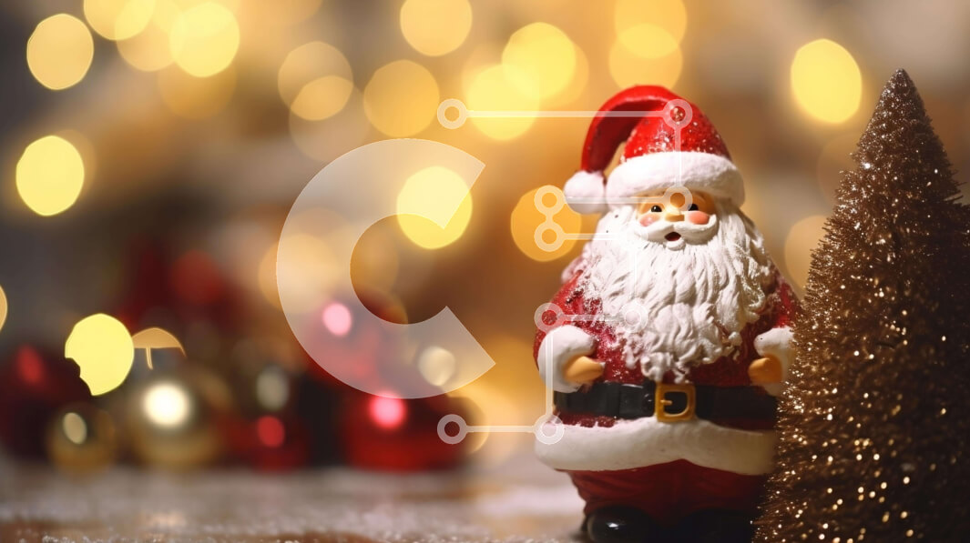 Intra Συλλεκτικό Ξύλινο Παζλ Plywood  4mm - Ειδώλιο Άγιου Βασίλη με το χριστουγεννιάτικο δέντρο στο φόντο Σε Ξύλινο Κουτί - Διαστάσεις: 10x10 cm – 25 κομμάτια