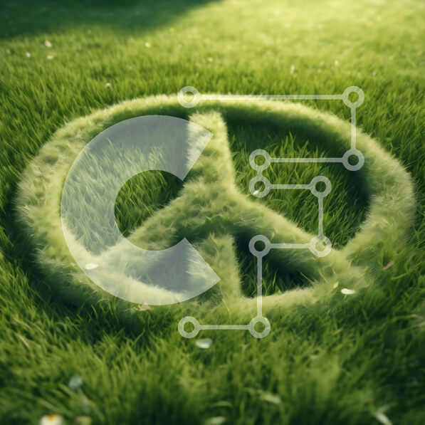 Intra Συλλεκτικό Ξύλινο Παζλ Plywood  4mm - Σύμβολο ειρήνης που σχηματίζεται στο γρασίδι Σε Ξύλινο Κουτί - Διαστάσεις Puzzle: 10x10 cm – 25 κομμάτια