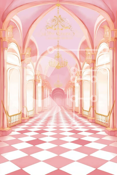 Intra Συλλεκτικό Ξύλινο Παζλ Plywood  4mm - Κομψά διακοσμημένος διάδρομος με ροζ και λευκό καρό πάτωμα Σε Ξύλινο Κουτί - Διαστάσεις Puzzle: 10x10 cm – 25 κομμάτια