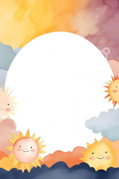 Intra Συλλεκτικό Ξύλινο Παζλ Plywood  4mm - Πολύχρωμο φόντο ήλιος, φεγγάρι και σύννεφα με χαριτωμένους χαρακτήρες κινουμένων σχεδίων Σε Ξύλινο Κουτί - Διαστάσεις Puzzle: 10x10 cm – 25 κομμάτια