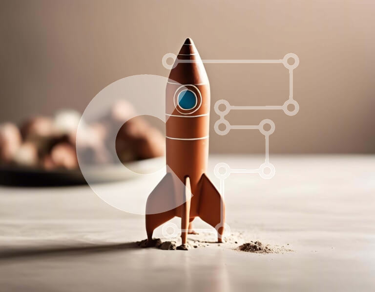 Intra Συλλεκτικό Ξύλινο Παζλ Plywood  4mm - Πύραυλος παιχνιδιού για εκπαιδευτικούς σκοπούς στην άμμο Σε Ξύλινο Κουτί - Διαστάσεις Puzzle: 10x10 cm – 25 κομμάτια