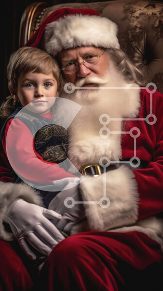 Intra Συλλεκτικό Ξύλινο Παζλ Plywood  4mm - Άγιος Βασίλης και ένα μικρό παιδί σε μια εορταστική χριστουγεννιάτικη εικόνα Σε Ξύλινο Κουτί - Διαστάσεις: 10x10 cm – 25 κομμάτια