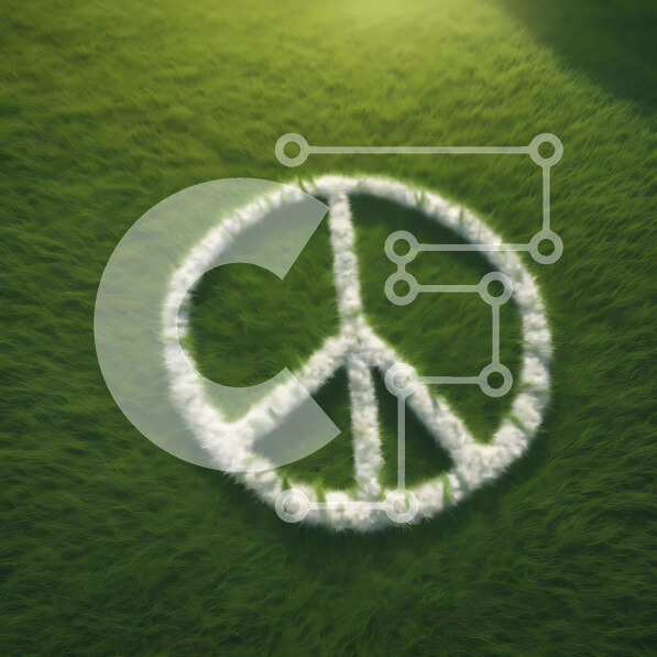 Intra Συλλεκτικό Ξύλινο Παζλ Plywood  4mm - Πινακίδα ειρήνης που σύρεται στο γρασίδι Σε Ξύλινο Κουτί - Διαστάσεις Puzzle: 10x10 cm – 25 κομμάτια