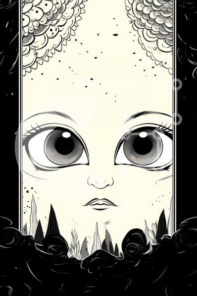 Intra Συλλεκτικό Ξύλινο Παζλ Plywood  4mm - Μυστηριώδης γυναίκα στη φύση - ασπρόμαυρο σχέδιο Σε Ξύλινο Κουτί - Διαστάσεις Puzzle: 10x10 cm – 25 κομμάτια