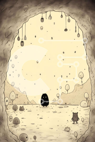 Σετ των 2 Intra Συλλεκτικό Ξύλινο Παζλ Plywood  4mm - Μαύρη γάτα σε ανοιχτό χώρο με μικρά αντικείμενα Σε Ξύλινο Κουτί - Διαστάσεις: 10x10 cm – 25 κομμάτια