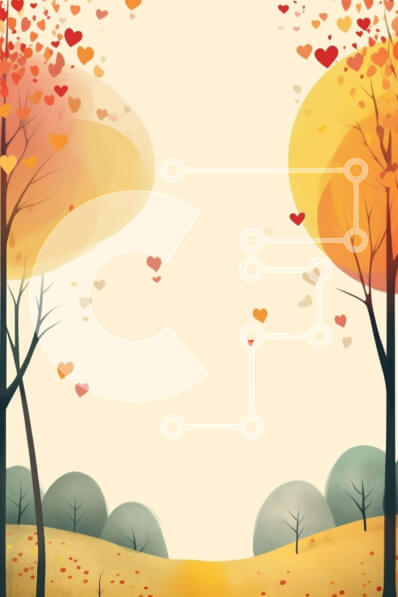 Σετ των 2 Intra Συλλεκτικό Ξύλινο Παζλ Plywood  4mm - Φθινοπωρινή σκηνή με δέντρα και φύλλα σε σχήμα καρδιάς Σε Ξύλινο Κουτί - Διαστάσεις: 10x10 cm – 25 κομμάτια