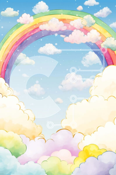 Σετ των 2 Intra Συλλεκτικό Ξύλινο Παζλ Plywood  4mm - Ζωντανό ουράνιο τόξο στον ουρανό με διάσπαρτα σύννεφα Σε Ξύλινο Κουτί - Διαστάσεις: 10x10 cm – 25 κομμάτια