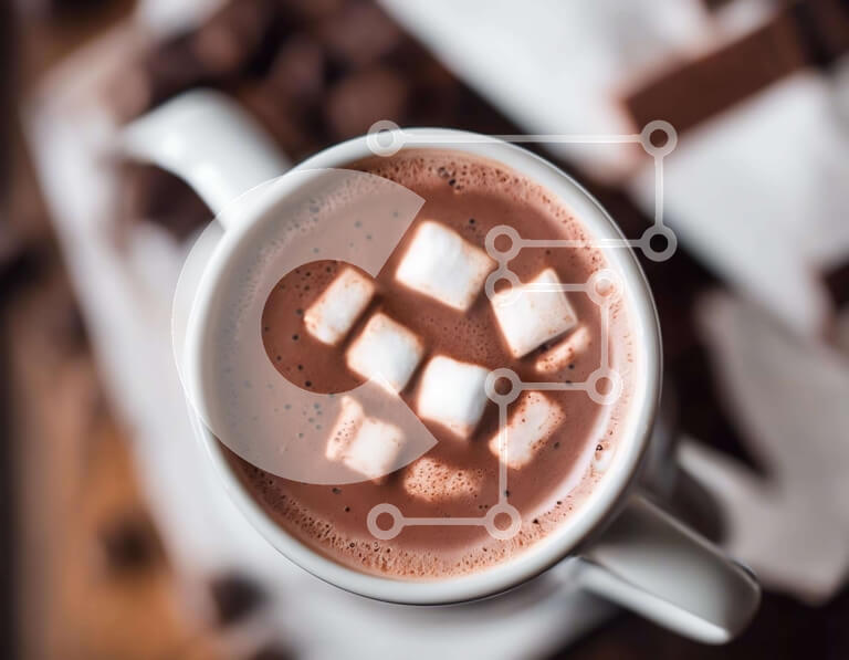 Σετ των 2 Intra Συλλεκτικό Ξύλινο Παζλ Plywood  4mm - Ζεστή σοκολάτα με Marshmallows και τσιπς σοκολάτας Σε Ξύλινο Κουτί - Διαστάσεις: 10x10 cm – 25 κομμάτια