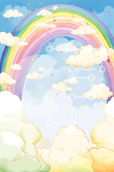 Σετ των 2 Intra Συλλεκτικό Ξύλινο Παζλ Plywood  4mm - Πολύχρωμο ουράνιο τόξο στον ουρανό με μπαλόνια Σε Ξύλινο Κουτί - Διαστάσεις: 10x10 cm – 25 κομμάτια