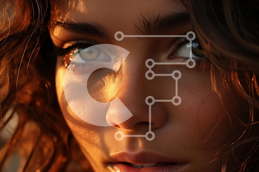 Intra Συλλεκτικό Ξύλινο Παζλ Plywood  4mm - Εκπληκτικό πορτρέτο μιας σοβαρής γυναίκας με σγουρά καστανά μαλλιά και καστανά μάτια Σε Ξύλινο Κουτί - Διαστάσεις Puzzle: 10x10 cm – 25 κομμάτια