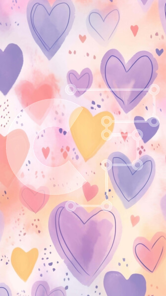 Intra Συλλεκτικό Ξύλινο Παζλ Plywood  4mm - Χωρίς ραφή πρότυπο καρδιάς σε ροζ, μωβ και κίτρινο Σε Ξύλινο Κουτί - Διαστάσεις Puzzle: 10x10 cm – 25 κομμάτια