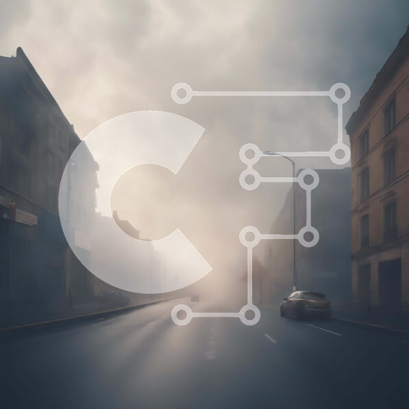 Intra Συλλεκτικό Ξύλινο Παζλ Plywood  4mm - Κενή, ομιχλώδης οδός με αυτοκίνητο που οδηγεί Σε Ξύλινο Κουτί - Διαστάσεις Puzzle: 10x10 cm – 25 κομμάτια