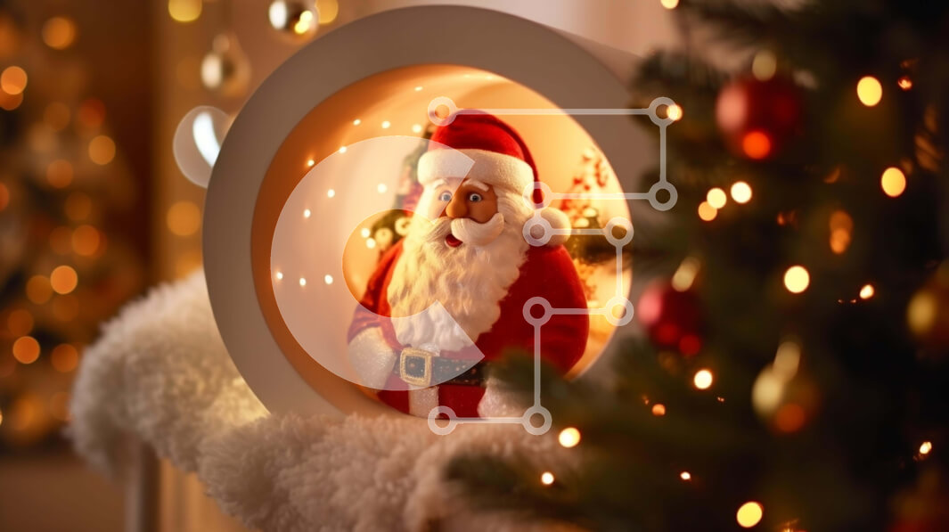 Intra Συλλεκτικό Ξύλινο Παζλ Plywood  4mm - Ειδώλιο Άγιου Βασίλη σε διακοσμημένο χριστουγεννιάτικο δέντρο Σε Ξύλινο Κουτί - Διαστάσεις: 10x10 cm – 25 κομμάτια