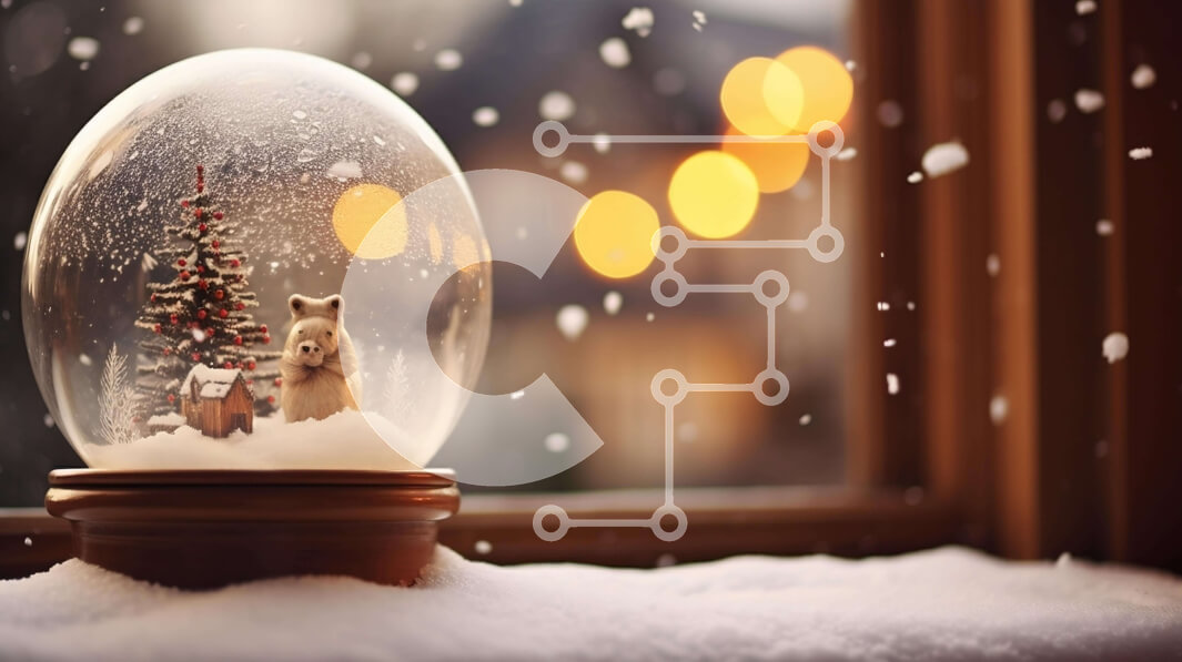 Intra Συλλεκτικό Ξύλινο Παζλ Plywood  4mm - Στολίδι Snow Globe με Χριστουγεννιάτικα στολίδια Σε Ξύλινο Κουτί - Διαστάσεις: 10x10 cm – 25 κομμάτια