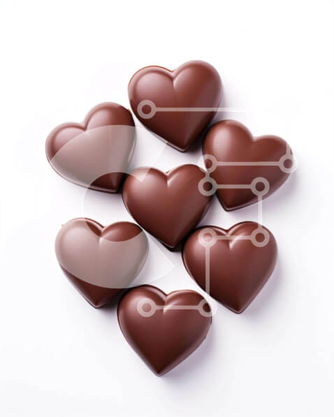 Σετ των 2 Intra Συλλεκτικό Ξύλινο Παζλ Plywood  4mm - Σύνθεση καραμέλες σοκολάτας σε σχήμα καρδιάς Σε Ξύλινο Κουτί - Διαστάσεις: 10x10 cm – 25 κομμάτια