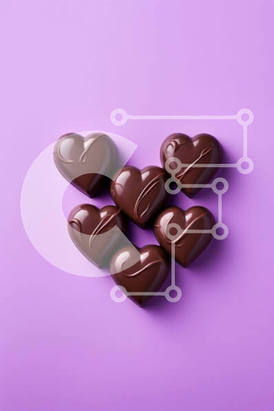 Intra Συλλεκτικό Ξύλινο Παζλ Plywood  4mm - Καραμέλες σοκολάτας σε μωβ φόντο Σε Ξύλινο Κουτί - Διαστάσεις: 10x10 cm – 25 κομμάτια