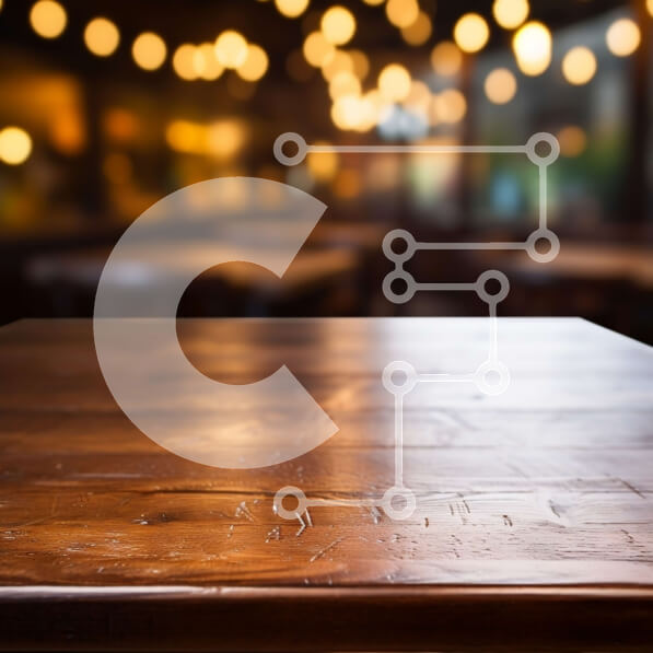 Intra Συλλεκτικό Ξύλινο Παζλ Plywood  4mm - Άδειο ξύλινο τραπέζι σε εστιατόριο ή μπαρ με χαμηλό φωτισμό Σε Ξύλινο Κουτί - Διαστάσεις Puzzle: 10x10 cm – 25 κομμάτια