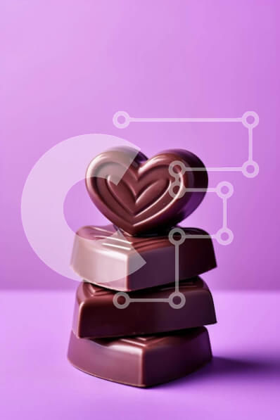 Σετ των 2 Intra Συλλεκτικό Ξύλινο Παζλ Plywood  4mm - Επιδόρπιο στοίβας σοκολάτας σε σχήμα καρδιάς Σε Ξύλινο Κουτί - Διαστάσεις: 10x10 cm – 25 κομμάτια