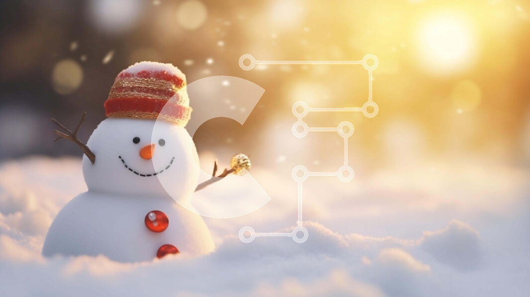 Intra Συλλεκτικό Ξύλινο Παζλ Plywood  4mm - Χειμερινή διακόσμηση: Χιονάνθρωπος στο χιόνι με καπέλο Σε Ξύλινο Κουτί - Διαστάσεις Puzzle: 10x10 cm – 25 κομμάτια