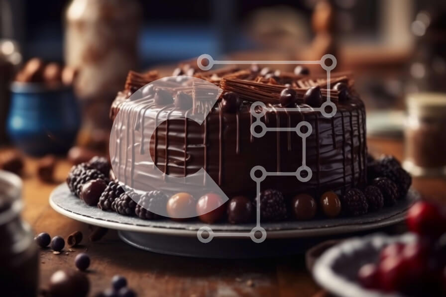 Σετ των 2 Intra Συλλεκτικό Ξύλινο Παζλ Plywood  4mm - Αφεθείτε σε αυτό το δελεαστικό κέικ σοκολάτας με μούρα από πάνω Σε Ξύλινο Κουτί - Διαστάσεις: 10x10 cm – 25 κομμάτια