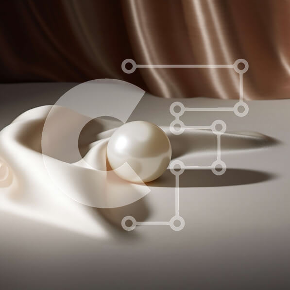 Intra Συλλεκτικό Ξύλινο Παζλ Plywood  4mm - Όμορφη εικόνα ενός λευκού μαργαριταριού σε ένα λευκό πανί με μια μπεζ διαφανή κουρτίνα Σε Ξύλινο Κουτί - Διαστάσεις: 10x10 cm – 25 κομμάτια