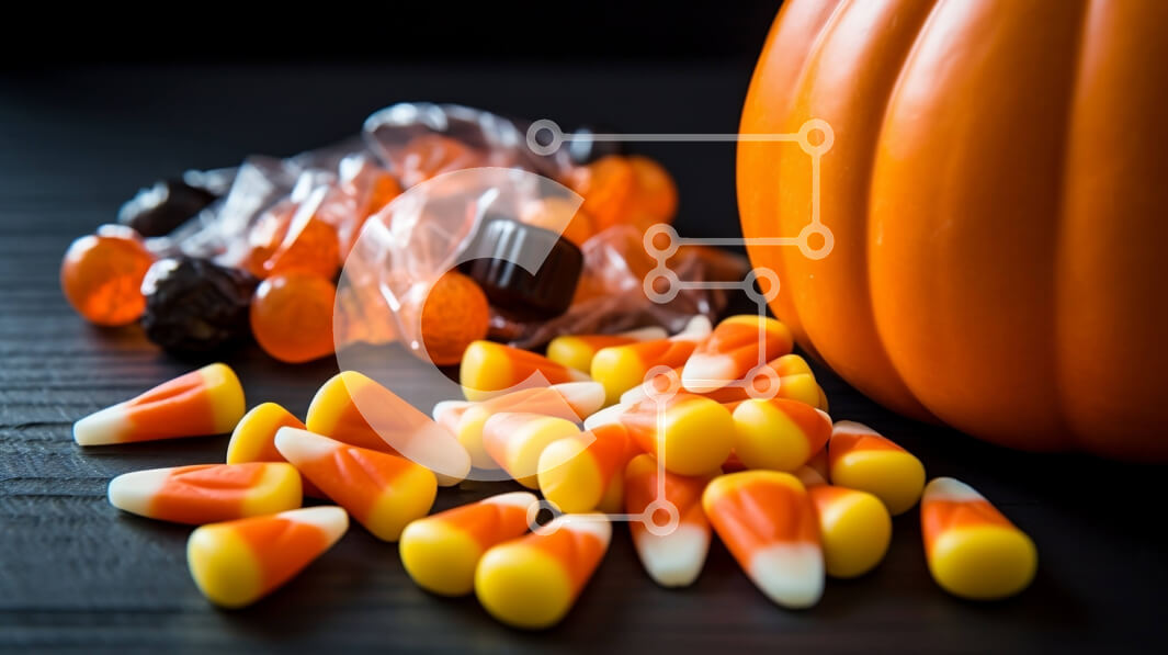 Intra Συλλεκτικό Ξύλινο Παζλ Plywood  4mm - Ποικιλία καραμέλας και διακόσμησης αποκριών Σε Ξύλινο Κουτί - Διαστάσεις Puzzle: 10x10 cm – 25 κομμάτια