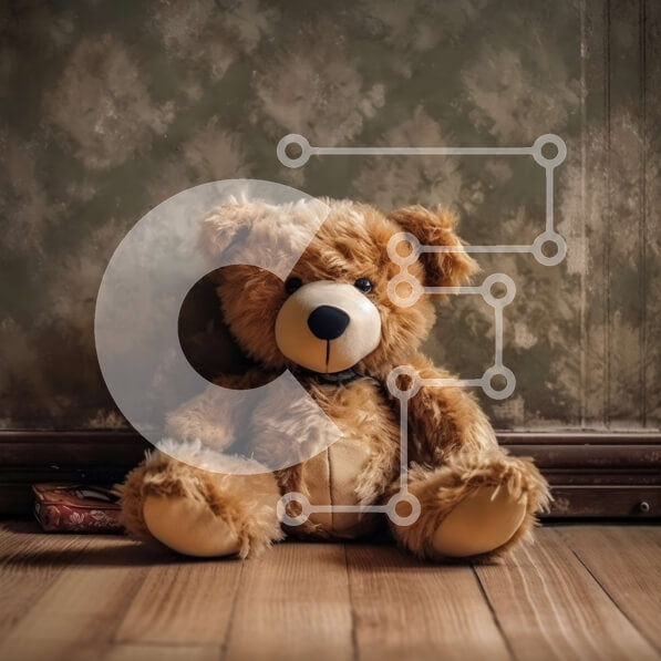 Intra Συλλεκτικό Ξύλινο Παζλ Plywood  4mm - Αξιολάτρευτη εικόνα ενός καφέ αρκουδάκι με κολάρο και ετικέτα Σε Ξύλινο Κουτί - Διαστάσεις: 10x10 cm – 25 κομμάτια