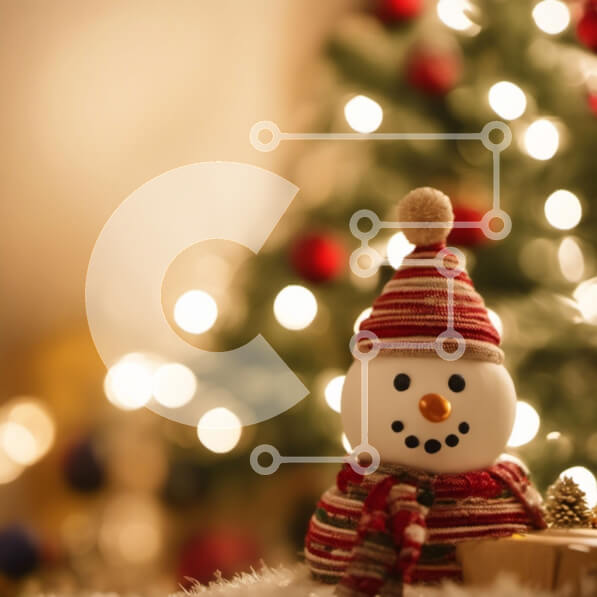 Intra Συλλεκτικό Ξύλινο Παζλ Plywood  4mm - Εορταστικό Χριστουγεννιάτικο ειδώλιο χιονάνθρωπου με διακοσμητικό δέντρο Σε Ξύλινο Κουτί - Διαστάσεις: 10x10 cm – 25 κομμάτια