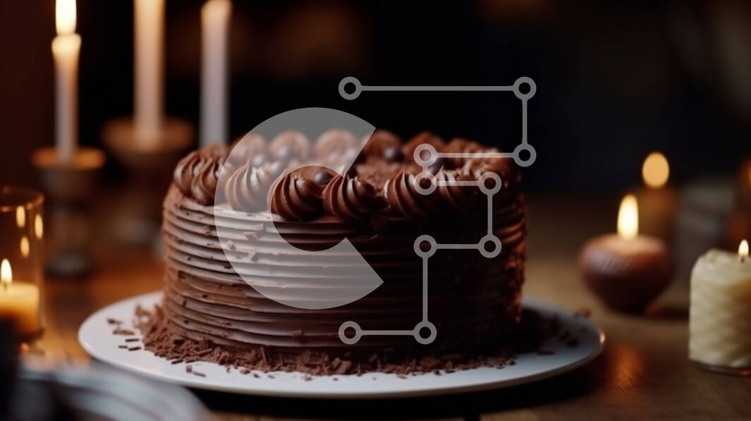 Σετ των 2 Intra Συλλεκτικό Ξύλινο Παζλ Plywood  4mm - Λαχταριστό κέικ σοκολάτας με κεριά για γιορτές Σε Ξύλινο Κουτί - Διαστάσεις: 10x10 cm – 25 κομμάτια