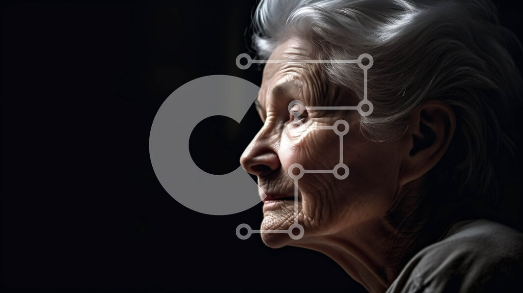 Intra Συλλεκτικό Ξύλινο Παζλ Plywood  4mm - Σοβαρή ηλικιωμένη γυναίκα με λευκή μπλούζα και σκούρο σακάκι Σε Ξύλινο Κουτί - Διαστάσεις Puzzle: 10x10 cm – 25 κομμάτια