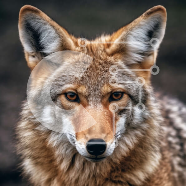 Intra Συλλεκτικό Ξύλινο Παζλ Plywood  4mm - Εκπληκτική εικόνα του προσώπου του Κογιότ από κοντά Σε Ξύλινο Κουτί - Διαστάσεις: 10x10 cm – 25 κομμάτια