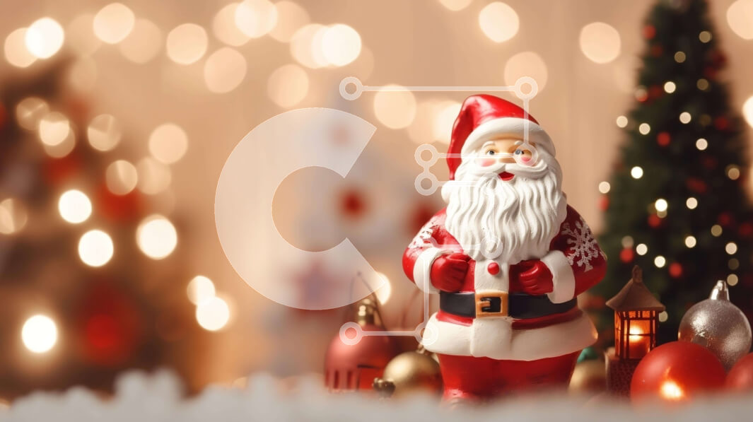 Intra Συλλεκτικό Ξύλινο Παζλ Plywood  4mm - Ειδώλιο Άγιου Βασίλη με Χριστουγεννιάτικα στολίδια Σε Ξύλινο Κουτί - Διαστάσεις: 10x10 cm – 25 κομμάτια