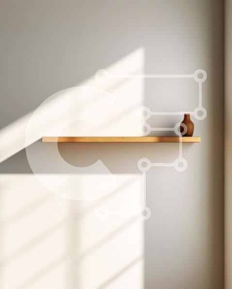 Intra Συλλεκτικό Ξύλινο Παζλ Plywood  4mm - Όμορφη εικόνα ξύλινου ραφιού με βάζο σε φωτεινό δωμάτιο Σε Ξύλινο Κουτί - Διαστάσεις Puzzle: 10x10 cm – 25 κομμάτια