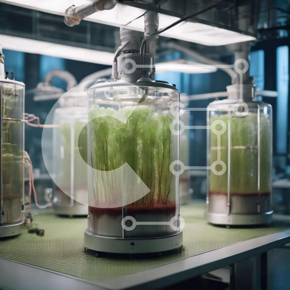 Intra Συλλεκτικό Ξύλινο Παζλ Plywood  4mm - Βιομηχανική ανάπτυξη φυτών σε εργαστηριακά βάζα Σε Ξύλινο Κουτί - Διαστάσεις Puzzle: 10x10 cm – 25 κομμάτια