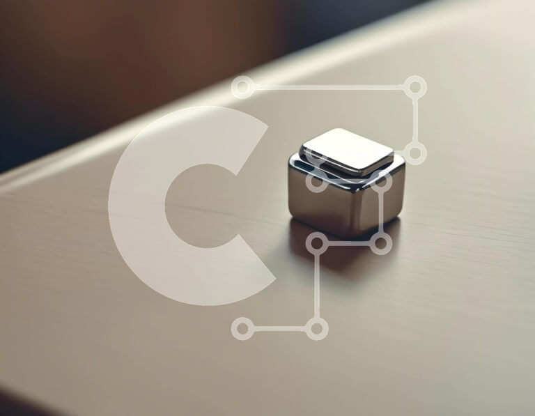 Intra Συλλεκτικό Ξύλινο Παζλ Plywood  4mm - Μυστηριώδης ασημένιος κύβος σε ημιτελές ξύλινο τραπέζι Σε Ξύλινο Κουτί - Διαστάσεις: 10x10 cm – 25 κομμάτια