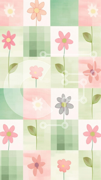 Intra Συλλεκτικό Ξύλινο Παζλ Plywood  4mm - Πολύχρωμο λουλουδάτο μοτίβο με ροζ, πράσινα και κίτρινα λουλούδια Σε Ξύλινο Κουτί - Διαστάσεις Puzzle: 10x10 cm – 25 κομμάτια