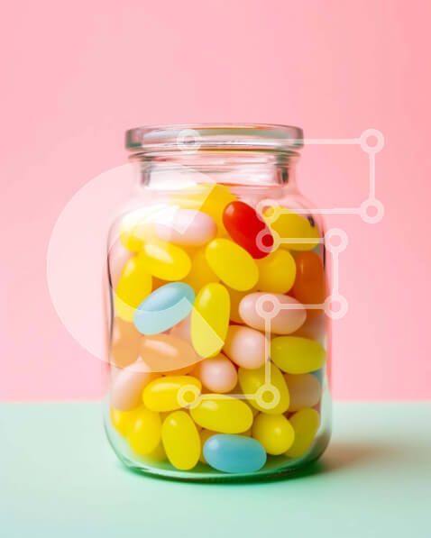 Σετ των 2 Intra Συλλεκτικό Ξύλινο Παζλ Plywood  4mm - Πολύχρωμα ζελέ σε γυάλινο βάζο Σε Ξύλινο Κουτί - Διαστάσεις: 10x10 cm – 25 κομμάτια