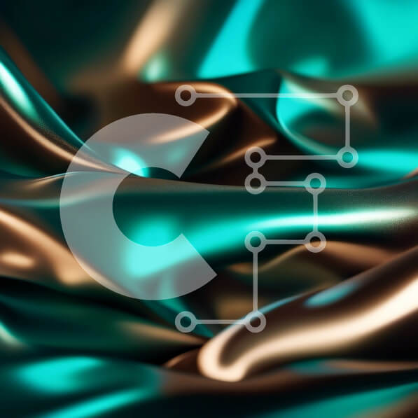 Σετ των 2 Intra Συλλεκτικό Ξύλινο Παζλ Plywood  4mm - Κοντινό πλάνο από μεταλλικό μπλε και χάλκινο ύφασμα με λείο, γυαλιστερό φινίρισμα Σε Ξύλινο Κουτί - Διαστάσεις: 10x10 cm – 25 κομμάτια