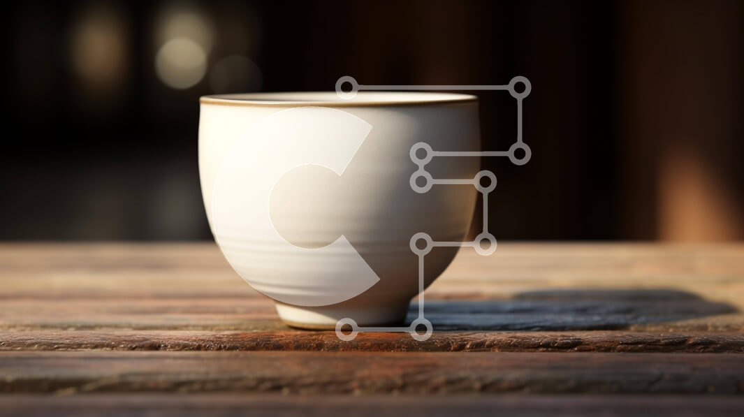 Intra Συλλεκτικό Ξύλινο Παζλ Plywood  4mm - Άδειο λευκό κύπελλο σε ξύλινο τραπέζι Σε Ξύλινο Κουτί - Διαστάσεις Puzzle: 10x10 cm – 25 κομμάτια