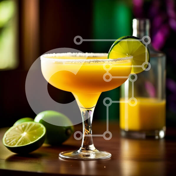 Σετ των 2 Intra Συλλεκτικό Ξύλινο Παζλ Plywood  4mm - Λαχταριστό κοκτέιλ Μαργαρίτα με λάιμ και αλάτι Σε Ξύλινο Κουτί - Διαστάσεις: 10x10 cm – 25 κομμάτια