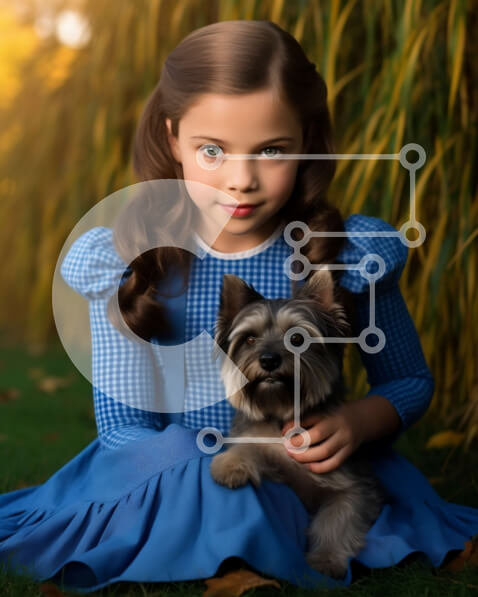 Intra Συλλεκτικό Ξύλινο Παζλ Plywood  4mm - Αξιολάτρευτη φωτογραφία ενός κοριτσιού και του σκύλου της με το όνομα Μαξ σε ένα χωράφι Σε Ξύλινο Κουτί - Διαστάσεις Puzzle: 10x10 cm – 25 κομμάτια