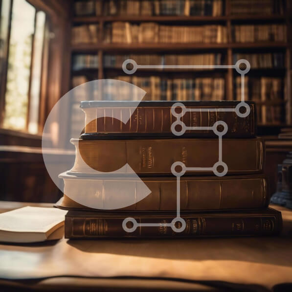 Intra Συλλεκτικό Ξύλινο Παζλ Plywood  4mm - Στοίβα από βιβλία και παλιομοδίτικη γραφομηχανή Σε Ξύλινο Κουτί - Διαστάσεις Puzzle: 10x10 cm – 25 κομμάτια