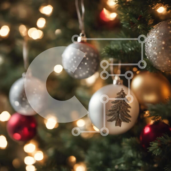 Intra Συλλεκτικό Ξύλινο Παζλ Plywood  4mm - Εορταστικό χριστουγεννιάτικο δέντρο με στολίδια και στολίδια Σε Ξύλινο Κουτί - Διαστάσεις: 10x10 cm – 25 κομμάτια