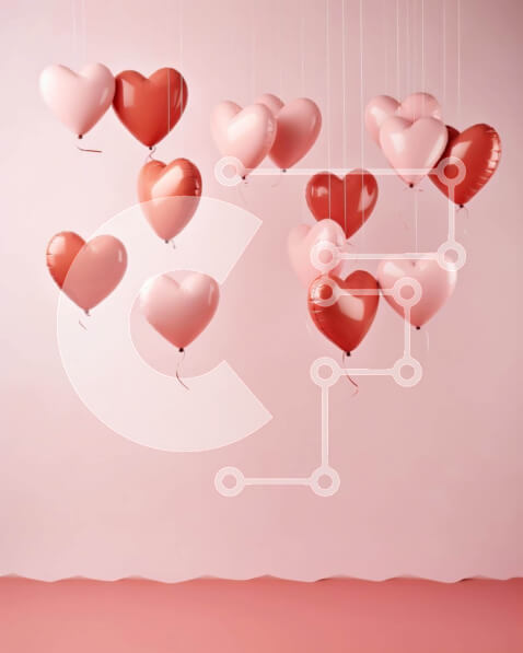 Intra Συλλεκτικό Ξύλινο Παζλ Plywood  4mm - Ρομαντικά μπαλόνια σε σχήμα καρδιάς για την ημέρα του Αγίου Βαλεντίνου ή για ειδικές περιστάσεις Σε Ξύλινο Κουτί - Διαστάσεις: 10x10 cm – 25 κομμάτια