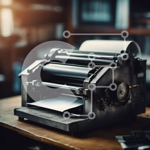 Intra Συλλεκτικό Ξύλινο Παζλ Plywood  4mm - Vintage γραφομηχανή σε ξύλινο τραπέζι με βιβλία Σε Ξύλινο Κουτί - Διαστάσεις Puzzle: 10x10 cm – 25 κομμάτια